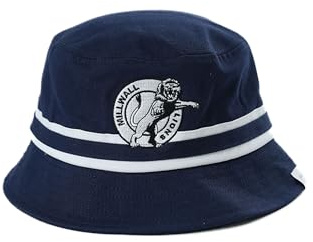 Beyond Happy Marineblauer Millwall Bucket Hat - Heavy Duty, 100% Baumwolle, Unisex Sonnenhut mit gesticktem Millwall Lions Club Wappen & Pride of London Tag, mehrfarbig, Einheitsgröße