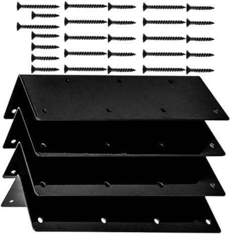 Toyvian 4set Bed Corner Bracket Shape Heavy Duty Connectors for Raised Garden Beds Support Furniture Fixing