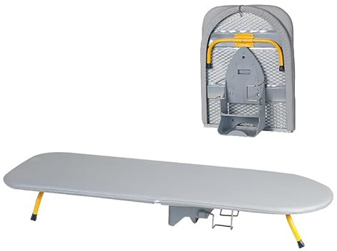 Table à Repasser, Planche à Repasser compacte Pliable, Petite Planches à Repasser avec Repose-Fer, Planche à Repasser Pliable avec Pieds AntidéRapants, 89 * 33 cm