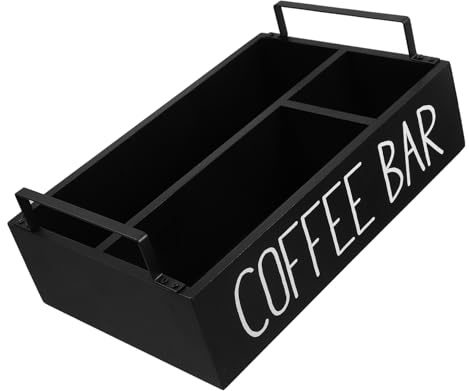 OFFSCH Organizador de Té y Café de Madera con Compartimentos Múltiples Caja de Almacenamiento para Bolsitas y Vasos para Encimeras Elegante