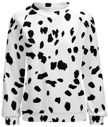 Dalmatiner Print T-Shirts Casual Cute Pullover Top Langarm Rundhals Sweatshirt