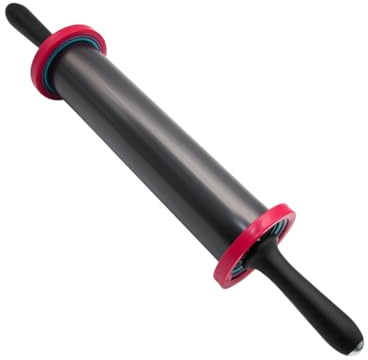 Acciaio Inox Mattarello con Tre Anelli Staccabili Regolabile | Pasta e Pizza, Superficie Liscia, Nero, Resistente alla Ruggine, Facile da Pulire, Forma Dritta Stili multipli
