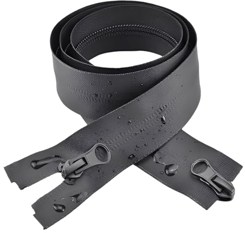 YOFDAL 1 Pezzi Cerniere Lampo iniettate 70cm separabili - tiretto Decorativo - in Nylon - Colore Nero - Rete Scorrevole Cucito Abbigliamento merceria Giacca