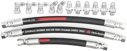 High Pressure Oil Pump Hose Line Set, 5800 PSI HPOP Schlauchleitung, Stahl Nylon Material - Hohe Druckbeständigkeit, Korrosionsschutz, Passend für 7.3L Powerstroke 1999-2003