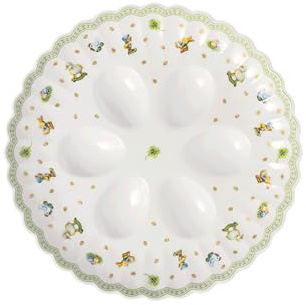 Villeroy & Boch - Easter Delight Eierteller Grün, Teller Ostern zum Bemalen oder Servieren von Eiern, Osterdeko, Oster Geschirr, Premium Porzellan