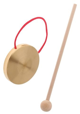Gongs y platillos portátiles, Instrumento de percusión platillo Gong mano cobre dorado con cuerda colgante