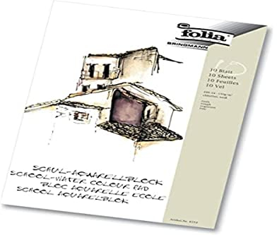 folia 8353 - Schul - Aquarellblock, rauh, 150 g/qm, DIN A3, 10 Blatt, 3-fach geleimt, chlorfrei