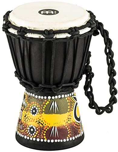 Meinl Percussion African Mini Djembe - Extra kleine Handtrommel - Mit Ziegenfell - Durchmesser 4,5 Zoll - Mahagoni, Mehrfarbig (HDJ7-XXS)