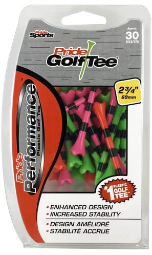 Pride Performance - Tee da Golf a Righe, Confezione da 30