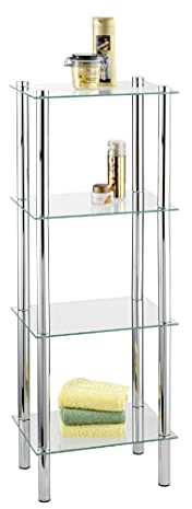 WENKO Étagère Yago carrée, 4 tablettes Montage Facile Brillant