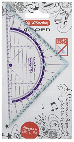 Herlitz Geometriedreieck, my pen, 16 cm, farblich sortiert