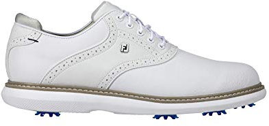 FootJoy Men's Traditions Golf Shoe, White/White, 8.5 X-Wide
