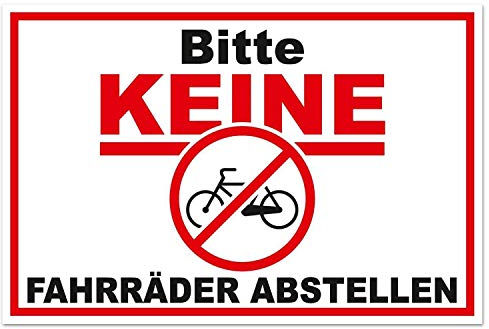 iSecur Keine Fahrräder abstellen Aufkleber I 15 cm I Fahrräder verboten I UV-Beständig wetterfest I hin119