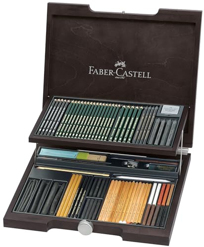 Faber-Castell 112971 Pitt Monochrome valigetta in legno assortita