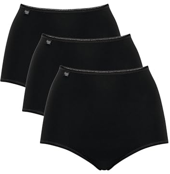 Sloggi Damen Unterhose 24/7 Cotton Maxi , Baumwolle, 3-Pack, 54, Schwarz