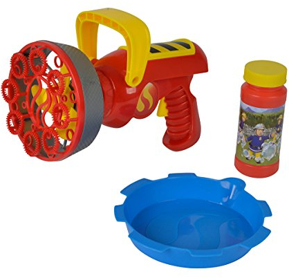 Simba 109252121 - Feuerwehrmann Sam Seifenblasen Kanone, 120 ml Lauge, 21cm
