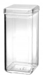 Chabrias Ltd 40oz (1200 ml) Medium Square Storage Jar – Clear Airtight Plastic Food Container with Sealed Lid, BPA-Free & Food Safe Canister for Rice, Pasta, Sugar, or Cereals