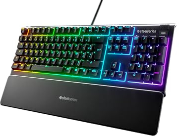 SteelSeries Apex 3 - Clavier de Gaming - Illumination RVB sur 10 Zones - Repose-Mains Magnétique Premium - Agencement Français AZERTY