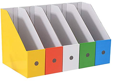 Magazine Rack Kraft Paper, 5 Pieces Magazine Files Cardboard, File Holder, File Magazine Holder, Magazine File Holder Kraft Paper Pack, for Dormitory Office Home Stationery Office Supplies File