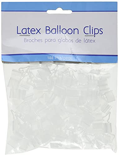 amscan Clip per palloncini in lattice | Bianco | 144 ct, 110686