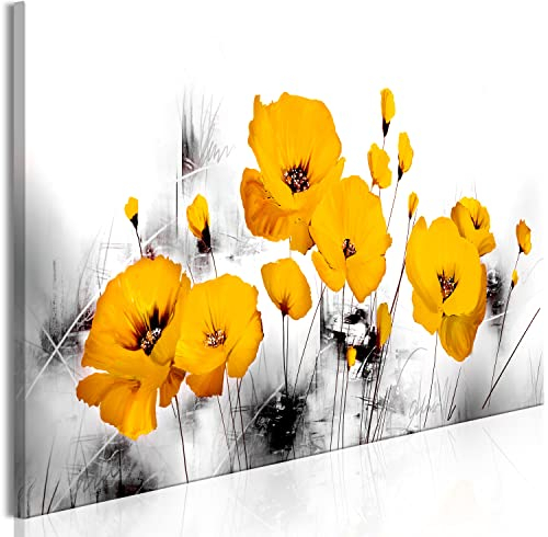 murando Acrylglasbild Blumen Mohn 120x40 cm 1 Teilig Wandbild auf Acryl Glasbilder Kunstdruck Moderne Acrylglas Platte Wanddekoration Geschenke Heimdekoration Glasbild grau gelb b-A-0511-k-a
