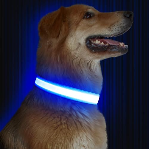 Kpuplol Leuchthalsband Hund, Wiederaufladbar Leuchtend LED Halsband | Hundehalsband Leuchtend für Hunde Einstellbare Größe, 3 Beleuchtungsmodi für Kleine Mittlere Große Hunde