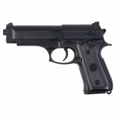 Saigo Defense Pistolet à Billes Airsoft S92 SG00056-Modèle à Ressort-rechargement Manuel/Coup par Coup-Couleur : Noir-matière:Plastique Haute résistance-Puissance 0.3 Joule, 19x13cm
