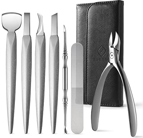 FERYES Pediküre-Messer, eingewachsene Zehennägel, 7-teiliges professionelles Pediküre-Werkzeug, Zehennagelpflege-Set, erstklassige Fußklinge, super scharfe Zehennagelknipser