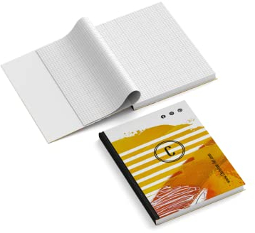 Notizbuch personalisiert mit Name / Wunschtext | Design Muster Streifen | 201 x 297 mm | DIN A4 | Hardcover | 128-seitig | Papier 100 g/m² | kariert | Tagebuch | Notizblock | Reisetagebuch | Rezepte