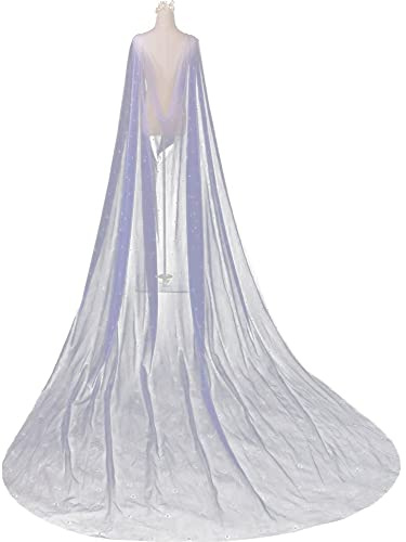 Danlai 3 Meter Hochzeit Cape Perlen Braut Wraps Tüll Schulter Braut Cape Für Frauen Hochzeit Zubehör