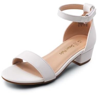 DREAM PAIRS Sandali per Bambine e Ragazze Scarpe da Principessa con Tacco per Feste e Compleanni,Size 38.5,Bianco,SDSD2320K