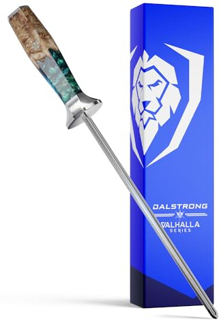 Dalstrong Honing Rod - 10 inch - Valhalla Series - SUS430 Stainless Steel - Resin & Wood Handle - Razor Sharp Kitchen Knife Sharpener Chef Knife Polish - Honing Steel - Gift Sharpening Rod