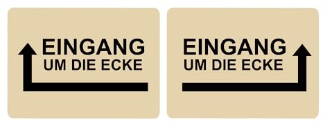 Hinweisschild Eingang um die Ecke Pfeil Links Rechts Selbstklebend Gold