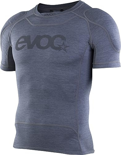 EVOC Enduro Shirt, Protektorenhemd (LITESHIELD Flex Schulterprotektoren, S.Leisure(TM) Stretch-Material, 3D-Belüftung, maschinenwaschbares Fahrradzubehör, Größe: S - XL), Carbongrau