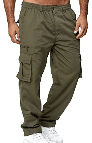 Generisch Schnittschutzhose Herren, Arbeitshosen Für Männer, Tune-Up Arbeits, Hose Lang, Mit Multi Taschen Kniepolster Arbeitshose Männer Schwarz Herren Arbeits Hosen Stretch (M, Armeegrün)