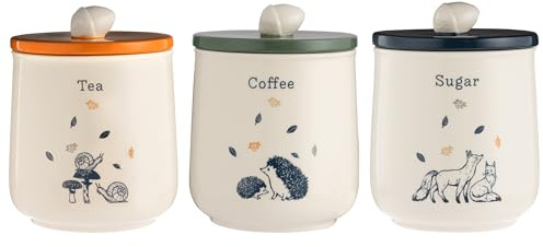 Price & Kensington Woodland Set of Tea, Coffee, Sugar Storage Jars