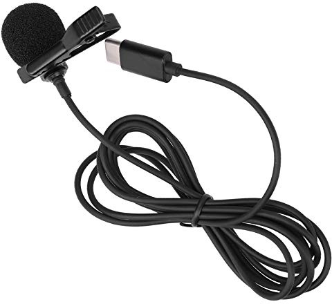 Microfono Professionale Lavalier da Bavero per Dispositivi di Tipo C - Microfono Cablato con Clip per Mani LibereRegistrazioneNitida - Ideale per Interviste, Discorsi e Brevi
