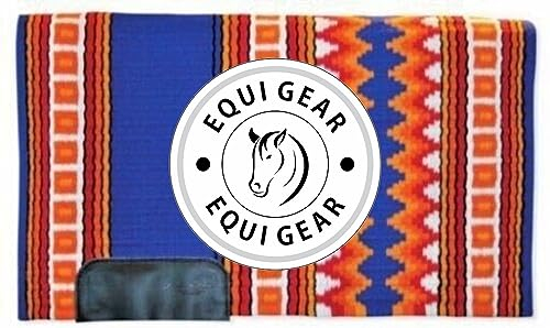 EQUIGEAR Western Show Horse Satteldecke aus neuseeländischer Wolle, Western-Design, handgefertigte Satteldecke, Wollpolster, Sensor Flex (Anpassung möglich), WZ29 (34x36)