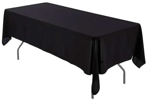 Dragées Anahita Nappe Buffet Noire Tissu 180x300cm | Table de Fêtes | Tissu Haute Qualité (180g/m2)