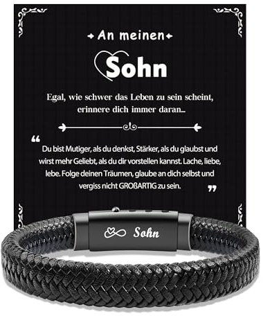 CheersLife Ich Liebe Dich Geschenke für Männer An Meinen Sohn Bruder Mann | Armband Geburtstag Valentinstag Jahrestag Abschluss Vatertags Geschenk für Freund Ehemann Sohn Bruder Enkel Neffe Papa Opa