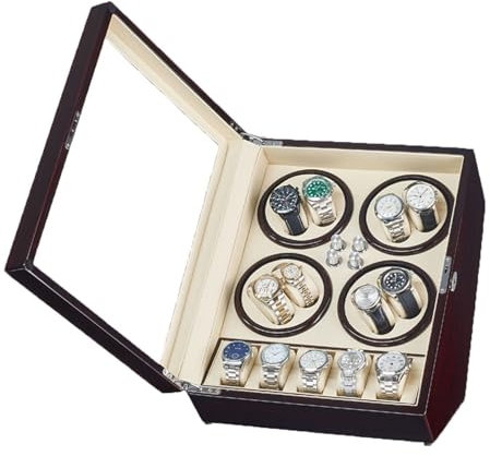 PAHION Automatikuhren Uhrenbeweger Für 8 Uhren +5 Stauräume Watch Winder Box Uhren Aufbewahrungskoffer Mit Leisem Japanischem Mabuchi-Motor Weiche Und Flexible Uhrenkisse