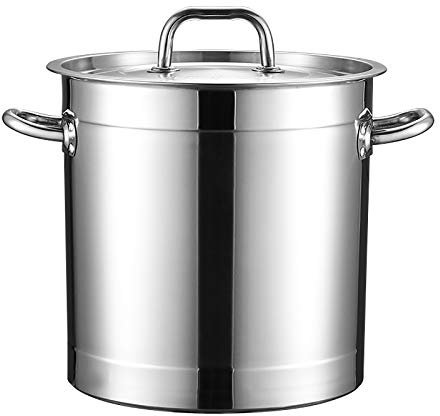 Genérico Olla sopera Multifuncional con colador, Olla de Acero Inoxidable, Olla Grande para cocinar, Olla de Acero Inoxidable con Tapa, Olla de Acero Inoxidable Apta para inducción (30/35/40/45 cm) (