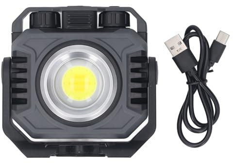 Lampada da Lavoro a LED COB Dimmerabile Continua Magnetica Ricaricabile Torcia a LED Portatile per Ispezione, 5000mAh, Illuminazione Rossa per la Riparazione di Auto da Campeggio