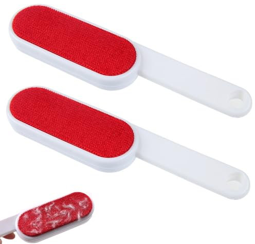 2 PCS Lint Brush, Lint Brush for Clothes, Clothes Brush, Double-Sided Clothes Brush, Efficient Pet Hair Remover for Clothes and Furniture, Portable and Reusable Design for Home and Travel Use