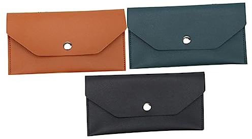 Artibetter 3stücke Pu Geldbörse Im Envelope-Design Multifunktionale Kartenetui Für Visitenkarten Und Bargeld Und Geräumig Für Täglichen Gebrauch Schwarz Braun Und Grün