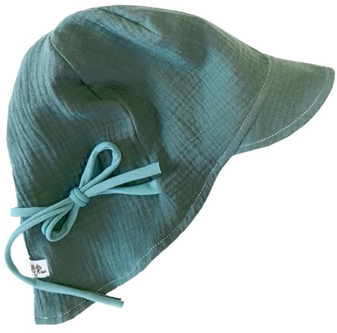 Fuchs & Kiwi Baby Sommerhut Musselin – UV-Schutz 50+ & atmungsaktiv – Mitwachsend – 100% Baumwolle – Öko-Tex – Sonnenhut Baby – Handmade in Berlin