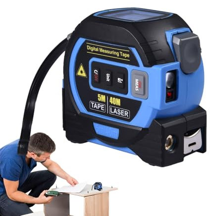 Mètre Auto-Verrouillant - Outil De Mesure Numérique Multifonction | Mètre Ruban Électronique Avec Affichage LED Pour Mesures Précises, Fonction Auto-Verrouillante Pour Installation De Fondations Et Pl