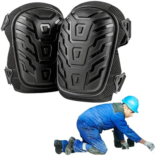 KLLJ Rodilleras para el Trabajo,Rodilleras Trabajo para Trabajar,Rodilleras de Trabajo,Rodilleras Esponja Gruesa Jardinería,Protectores de Rodilla Ajustable con Antideslizante Bandas