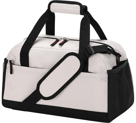LONALIA Kleine Sporttasche mit Nassfach - 35×20×20cm Handgepäck, Mini Duffle Bag mit Mehreren Fächern für Sport, Weekender, Kurzreisen - Beige