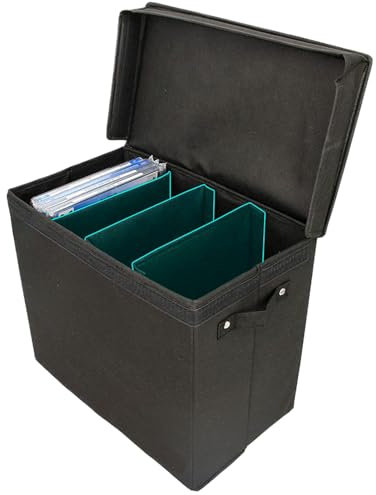 Boîte de rangement pour bandes dessinées avec triple intercalaires internes – Poubelle portable pour documents, albums avec poignées pour photos, cadres, jouets et photos